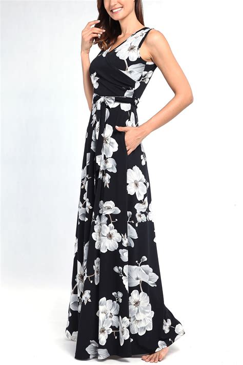 Comila Women S Summer V Neck Floral Maxi Dress Casual Long Dresses With Pockets Beachwear Central