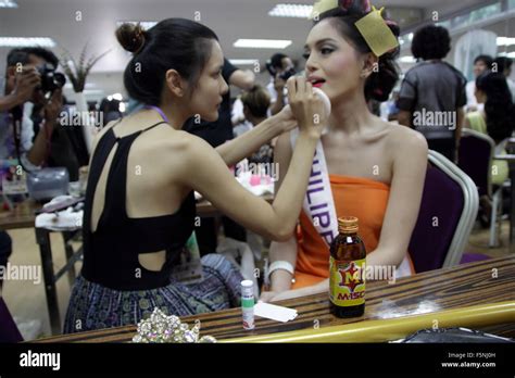 pattaya thailand 6th nov 2015 contestants of miss international queen 2015 prepare backstage