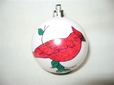 Bogo New Handpainted Cardinal Unbreakable Christmas Ball Ornament