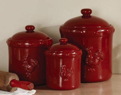 Enjoy free shipping on most stuff, even big stuff. canister sets | Red Ceramic Rooster Canister Set from ...