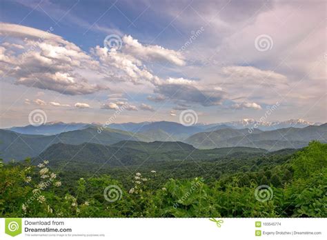 Mountain Landscape With Green Valley Stock Photo Image Of Mountains