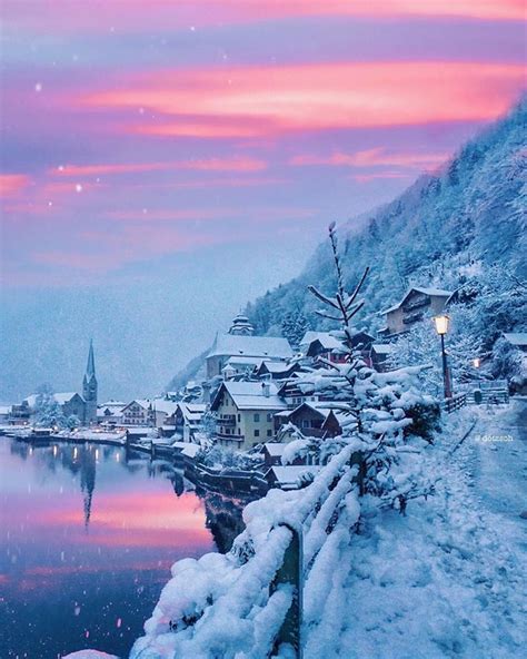 Hallstatt Village Austrian Alps Winter 05 Winter Scenery