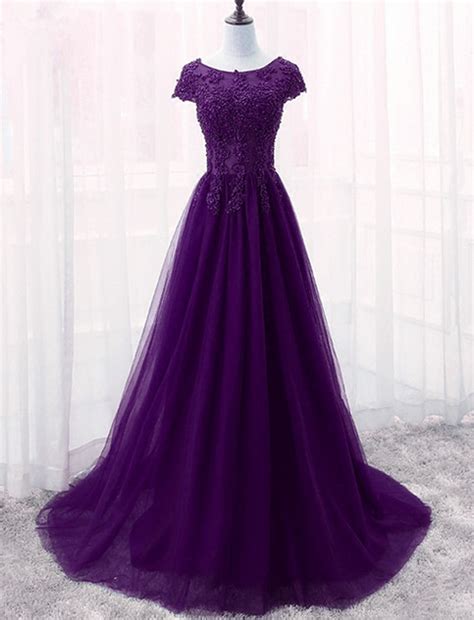Fashionable Purple Tulle Prom Dress Long Prom Dress On Storenvy