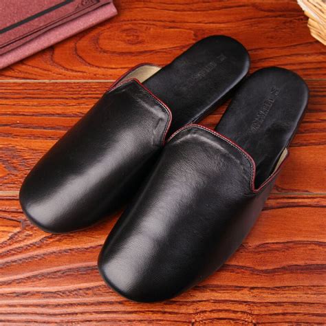Sheepskin Leather Slippers For Men 2017 Hot Sale New Fashion Mens Soft