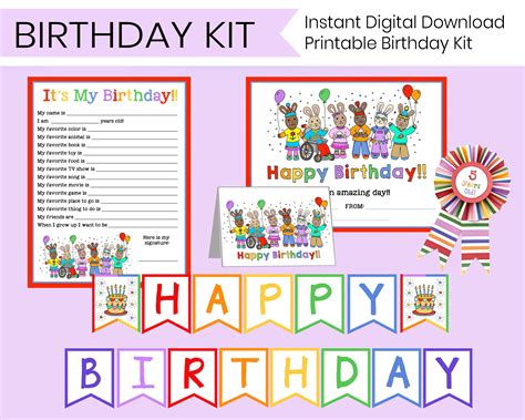 Party Supplies Instant Digital Download Certificate Birthday Banner