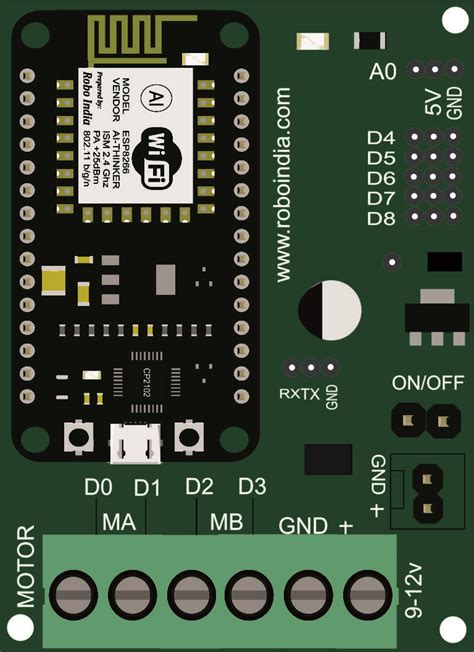 Nodemcu Motor Shield Robo India Tutorials Learn Arduino Robotics