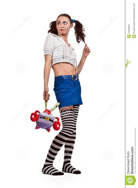 Girl In Striped Socks Stock Image Image Of White Female 19466915