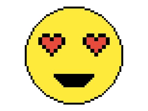 Smiling Face With Heart Shaped Eyes Emoji Pixel Art Pixel Art Pixel