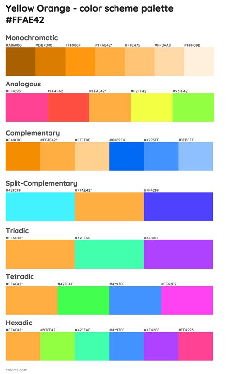 Yellow Orange Color Palettes And Color Scheme Combinations