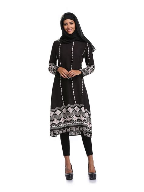 MZ Garment Malaysia Long Sleeve Maxi Dress For Women Shirt Dresses Floral Print Vintage Muslim