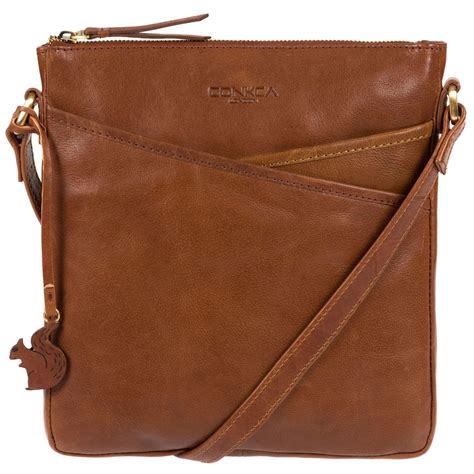 Conker Brown And Dark Tan Avril Leather Cross Body Bag Brown Conkca