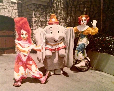 Vintage Picture Of Dumbo And Clowns At Walt Disney World Vintage
