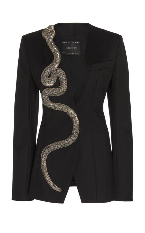 Embellished Wool Blend Blazer By Andrew Gn Now Available On Moda Operandi Fashion Outfits