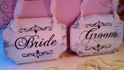 Pearl Wedding Signs Shabby Chic Bride And Groom Signs Vintage Wedding