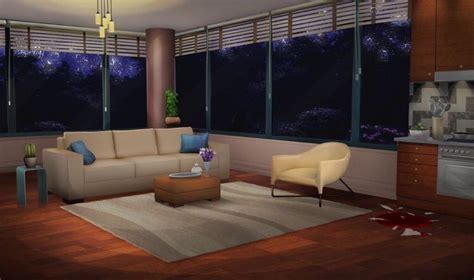 Anime Living Room With Tv Background