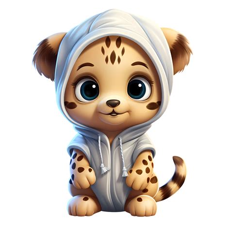Cute Cheetah With Christmas Clipart Illustration Ai Generative 29880608 Png