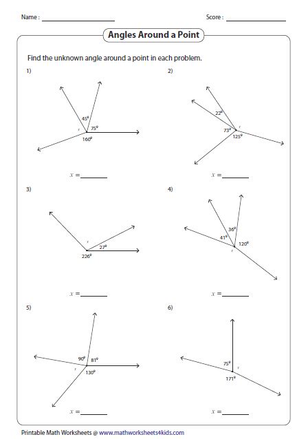 Measuring Angles Worksheet 7th Grade