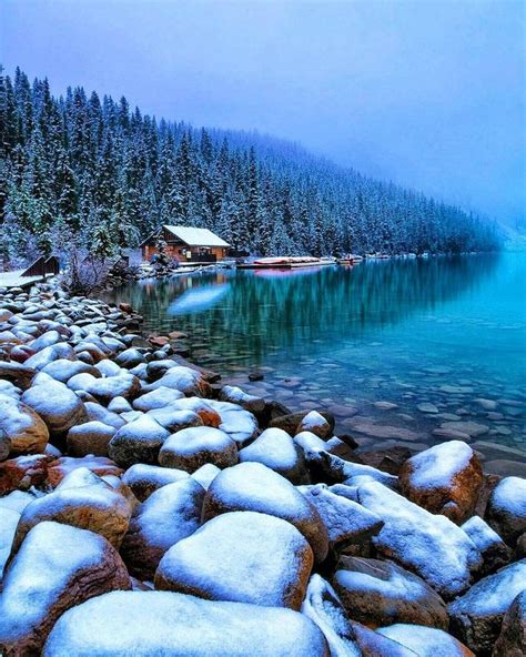 Lake Louise Alberta Winter Scenery Scenery Daily Pictures