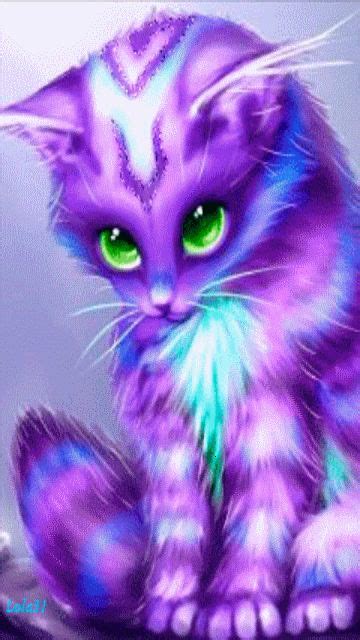 Animation 017 By Naghi63 ﻿ Cat Art Fantasy Cat Purple Cat