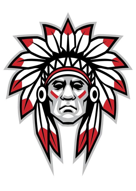 Indian Chief Head Mascot Logo Styleai 20630414 Vector Art At Vecteezy