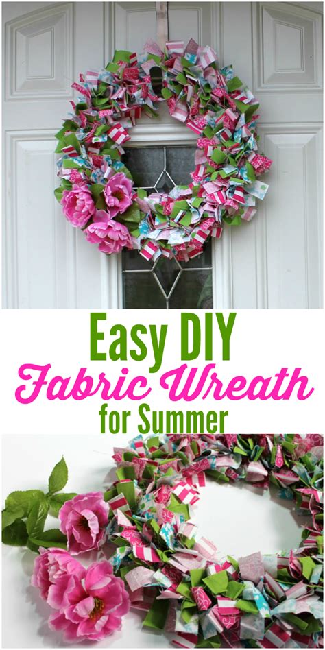 Easy Diy Fabric Wreath For Summer Outnumbered 3 To 1
