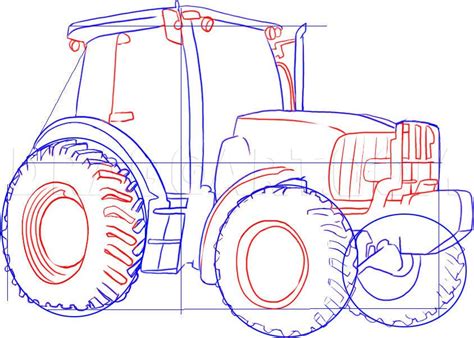 How To Draw A Tractor Step By Step Drawing Guide By Dawn Tractors