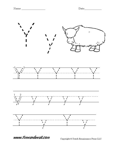 Letter Y Worksheet  Tim's Printables