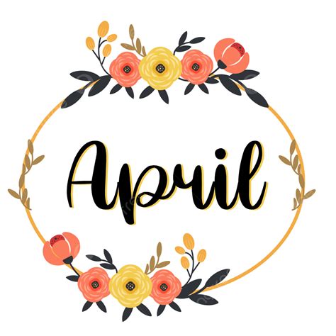 April Month Vector Design Images April Flower Decorative Month Flower