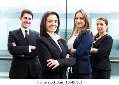 Portrait Successful Business People Team Standing Stock Photo 758228476 ...
