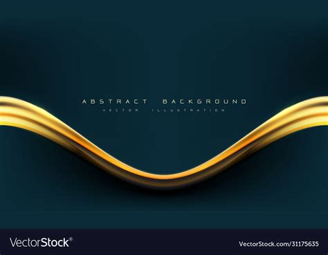 Abstract Dark Blue Gold Line Curve With Text Vector Image