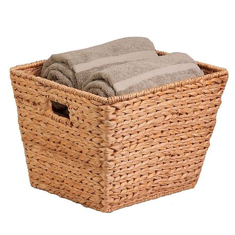 Handy and sizable, the wire basket pulls out for easy access to the contents inside and. Honey Can Do Square Water Hyacinth Basket | Bed Bath & Beyond