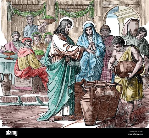 New Testament Gospel Of John Marriage At Cana Jesus Turns Water