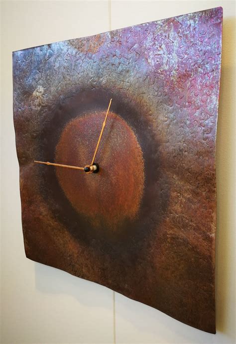 Wall Clock Copper Clock Design Clock Hand Made Clock Etsy