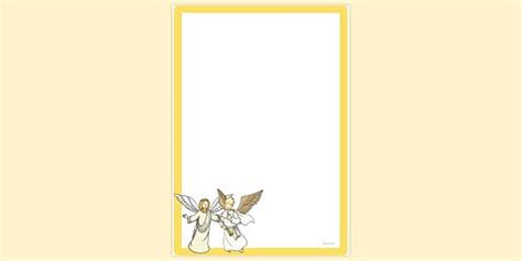 Free Simple Blank Angels Page Border Page Borders Twinkl