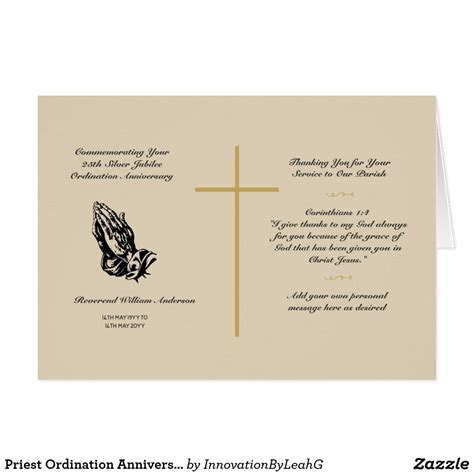 Priest Ordination Anniversary Card Any Years In 2023 Anniversary