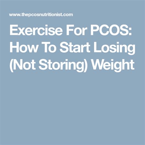 Exercise For Pcos How To Start Losing Not Storing Weight Pcos