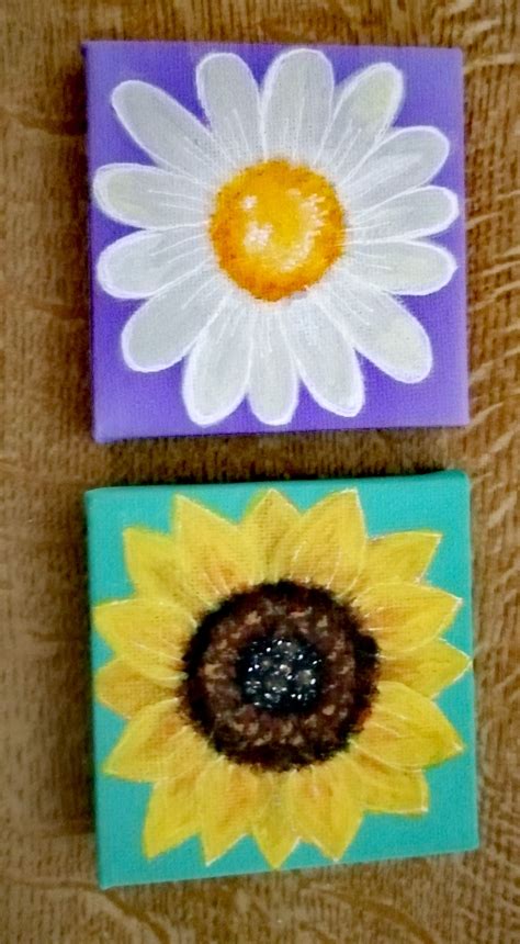 Sunflowers And Daisys Jack And Jill Acrylic Flower Painting Daisy
