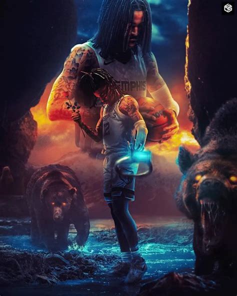 A Man With Dreadlocks Standing In Front Of A Bear And Holding A Glowing