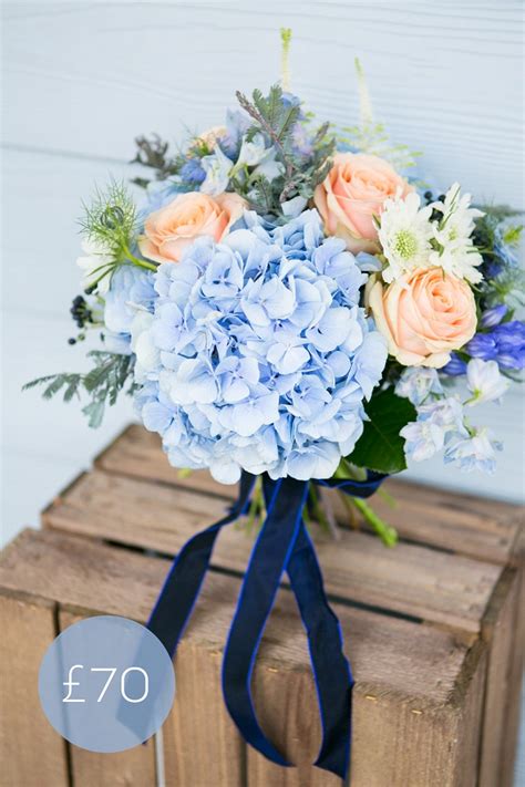 New England Style Navy And Peach Wedding Bouquets