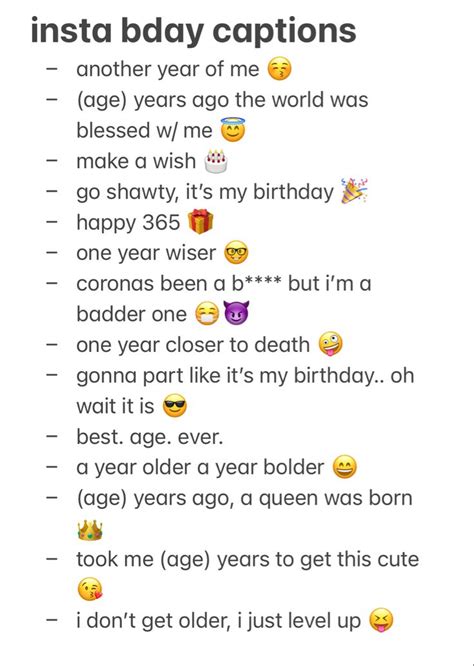 ⚡️insta Birthday Captions ⚡️ Clever Captions For Instagram Instagram