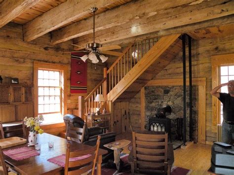 We want our dovetail log cabins to look old but contain all the creature comforts you would expect with a new cabin. Photo Gallery | Log cabin interior, Small log homes, Log ...