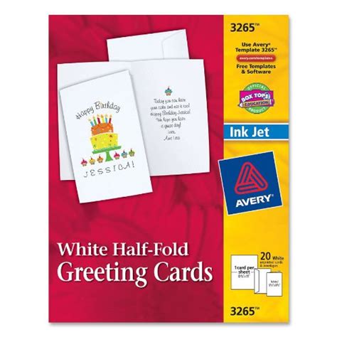 Avery Half Fold Greeting Cards For Inkjet Printers 55 Inches X 85