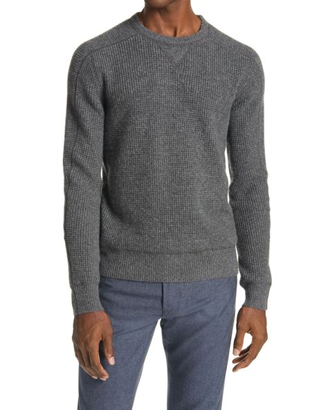 Rrl Waffle Knit Mens Cashmere Sweater In Dark Heather Grey Gray For
