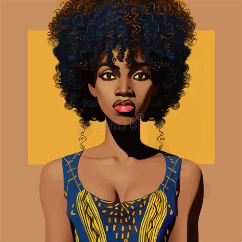 black afro african american girl woman lady vector illustration portrait stock vector