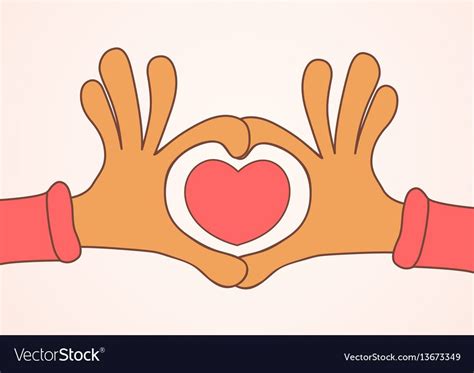 Two Hands Making Heart Sign Love Romantic Vector Image Heart Sign