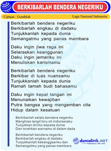 Info Menarik Incredible Lirik Lagu Merah Putih Berkibarlah Bendera Negeriku References