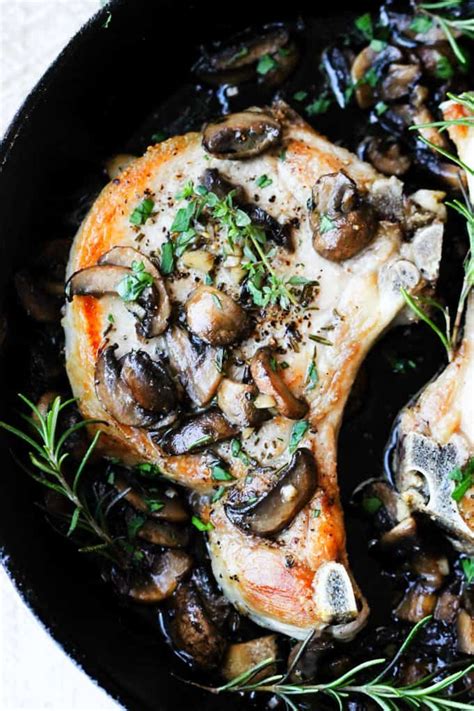 Add mushrooms and cook until golden and excess mushroom liquid evaporates, about 5. Mushroom Pork Chops Recipe with Garlic and Butter | Recipe ...