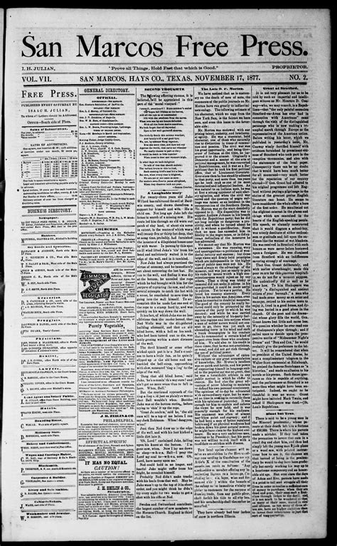 San Marcos Free Press. (San Marcos, Tex.), Vol. 7, No. 2, Ed. 1