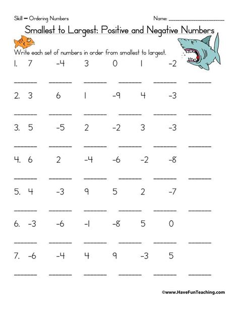 15 Ordering Negative Numbers Worksheet ~ Esl Worksheets Kids