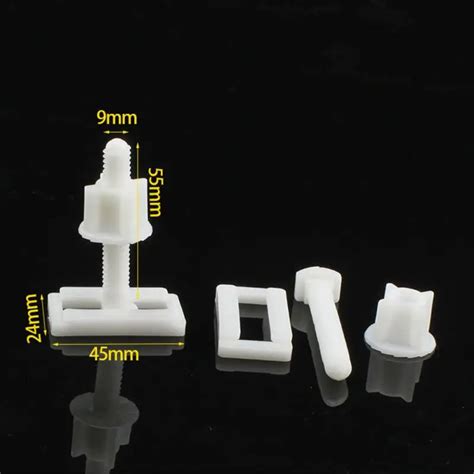 Pair Block Toilet Seat Cover Repair Screw Plastic Toilet Seat Rectangle Screws Fixings Fitting